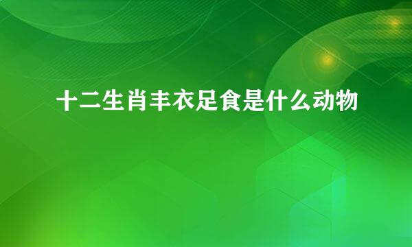 十二生肖丰衣足食是什么动物