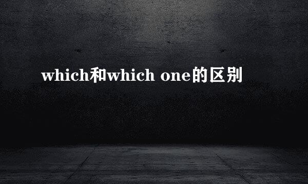 which和which one的区别