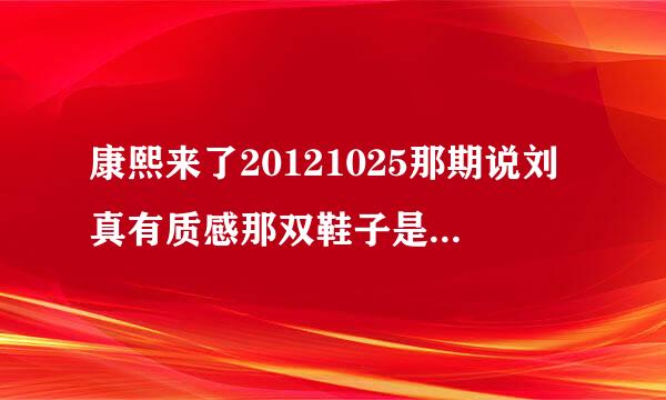 康熙来了20121025那期说刘真有质感那双鞋子是什么牌子