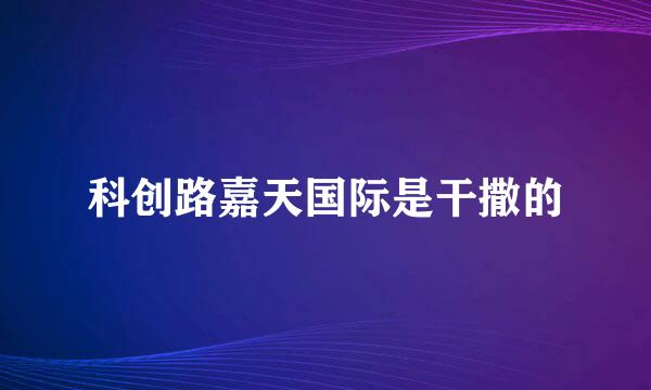 科创路嘉天国际是干撒的