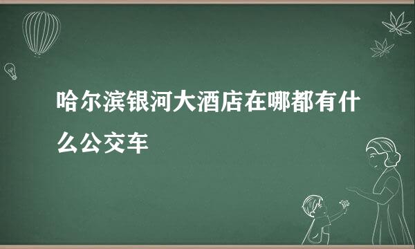 哈尔滨银河大酒店在哪都有什么公交车