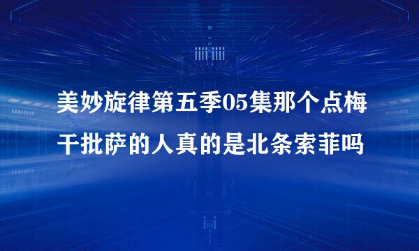 美妙旋律第五季05集那个点梅干批萨的人真的是北条索菲吗