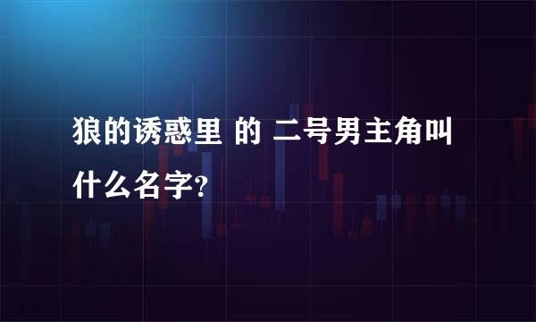 狼的诱惑里 的 二号男主角叫什么名字？