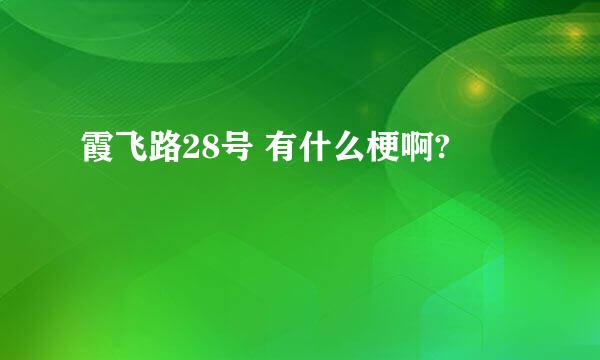 霞飞路28号 有什么梗啊?