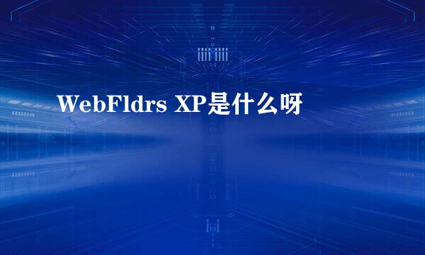 WebFldrs XP是什么呀