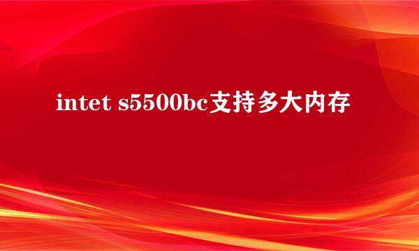 intet s5500bc支持多大内存