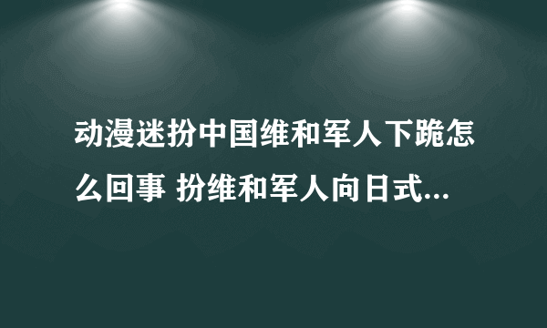 动漫迷扮中国维和军人下跪怎么回事 扮维和军人向日式少女下跪