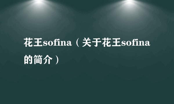 花王sofina（关于花王sofina的简介）