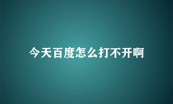 今天百度怎么打不开啊