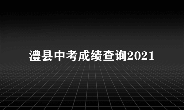 澧县中考成绩查询2021