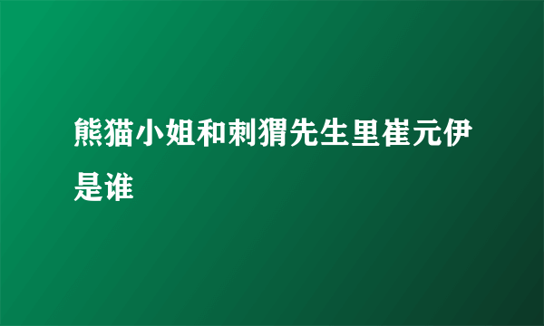 熊猫小姐和刺猬先生里崔元伊是谁