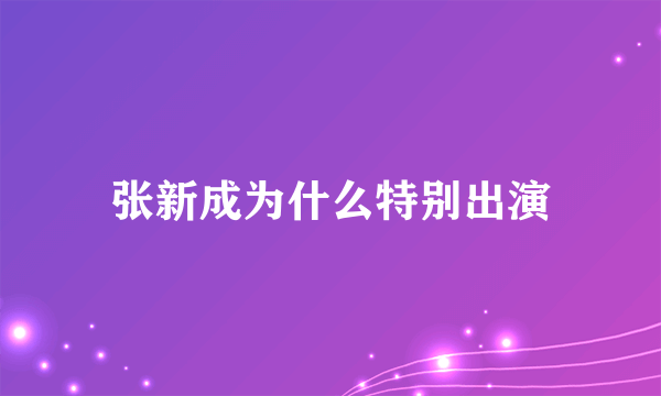 张新成为什么特别出演