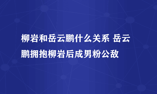 柳岩和岳云鹏什么关系 岳云鹏拥抱柳岩后成男粉公敌