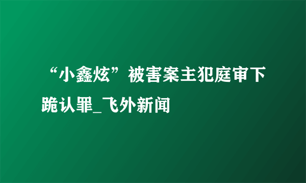 “小鑫炫”被害案主犯庭审下跪认罪_飞外新闻