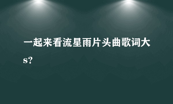 一起来看流星雨片头曲歌词大s？