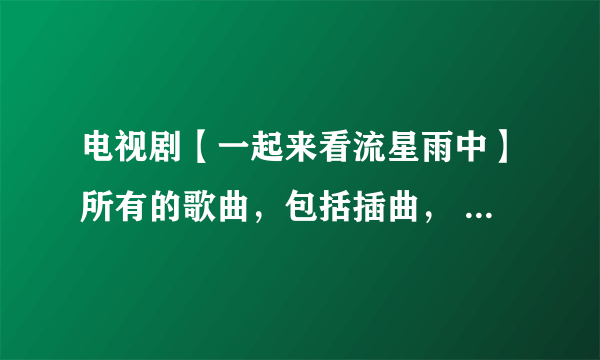 电视剧【一起来看流星雨中】所有的歌曲，包括插曲， 名字都叫什么？