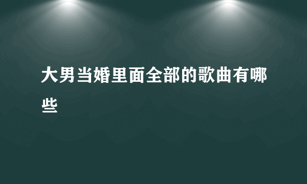 大男当婚里面全部的歌曲有哪些