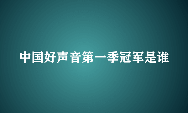 中国好声音第一季冠军是谁