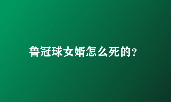 鲁冠球女婿怎么死的？