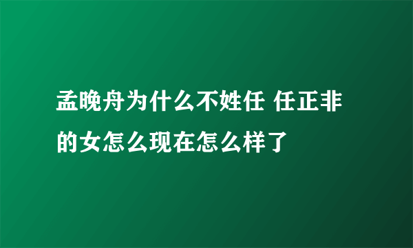 孟晚舟为什么不姓任 任正非的女怎么现在怎么样了