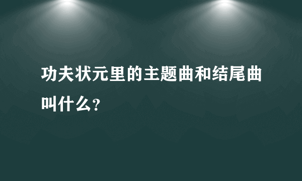 功夫状元里的主题曲和结尾曲叫什么？