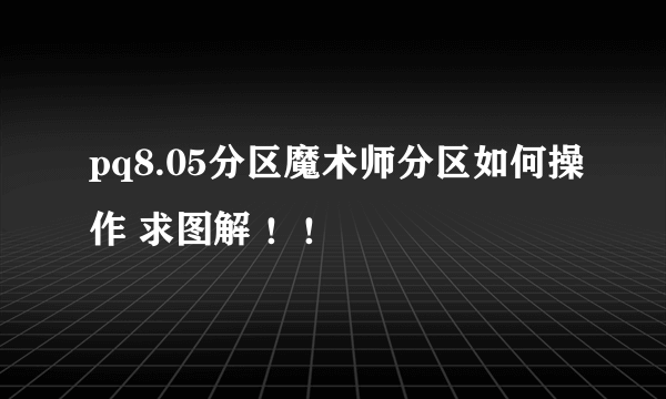 pq8.05分区魔术师分区如何操作 求图解 ！！