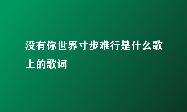 没有你世界寸步难行是什么歌上的歌词