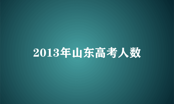 2013年山东高考人数