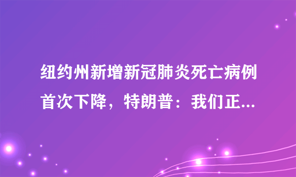 纽约州新增新冠肺炎死亡病例首次下降，特朗普：我们正开始看到隧道尽头的光亮|特朗普|新冠肺炎_飞外新闻