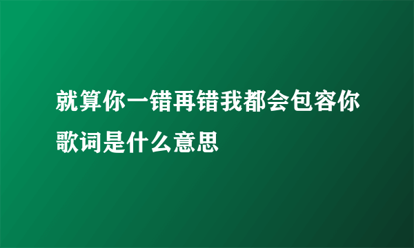 就算你一错再错我都会包容你歌词是什么意思