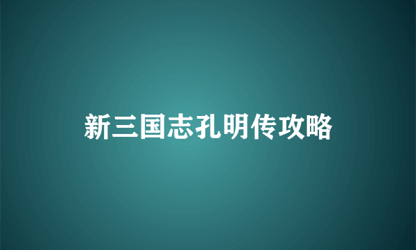 新三国志孔明传攻略