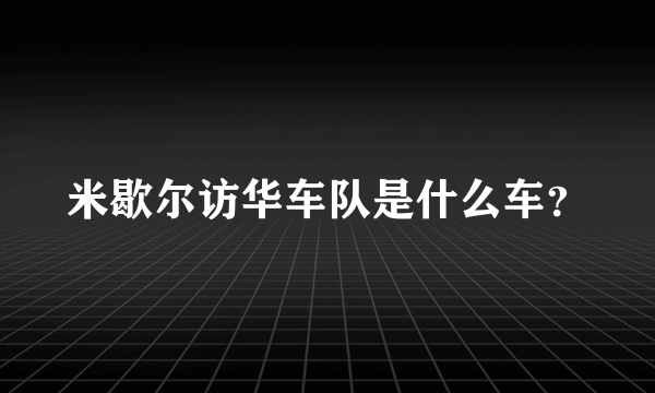 米歇尔访华车队是什么车？