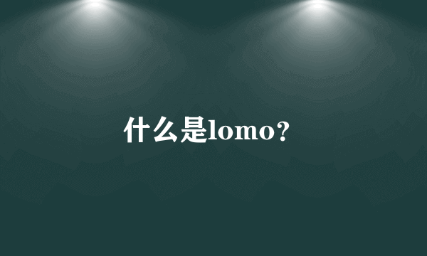 什么是lomo？