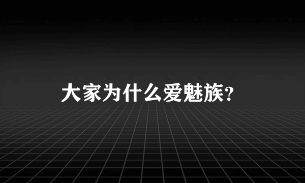 大家为什么爱魅族？