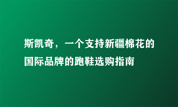 斯凯奇，一个支持新疆棉花的国际品牌的跑鞋选购指南