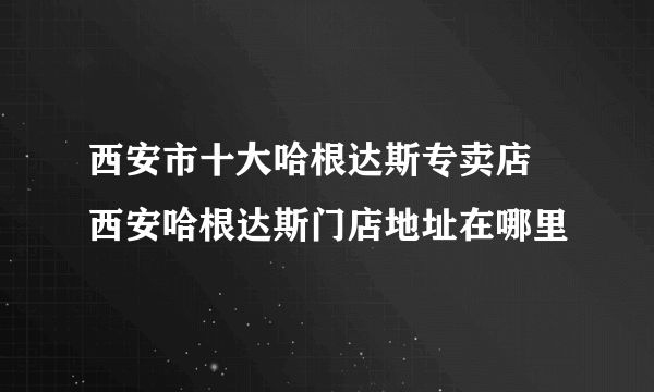 西安市十大哈根达斯专卖店 西安哈根达斯门店地址在哪里