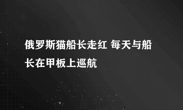 俄罗斯猫船长走红 每天与船长在甲板上巡航