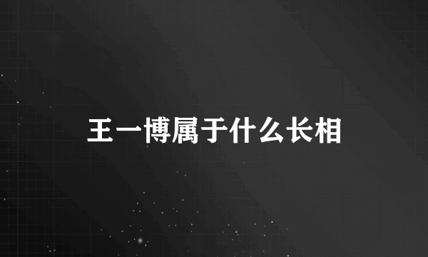 王一博属于什么长相