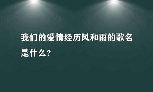 我们的爱情经历风和雨的歌名是什么？