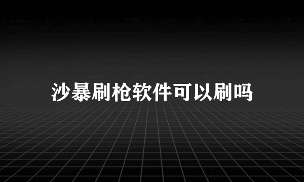 沙暴刷枪软件可以刷吗