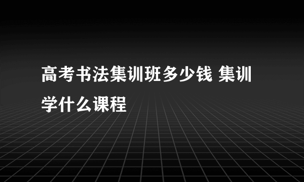 高考书法集训班多少钱 集训学什么课程