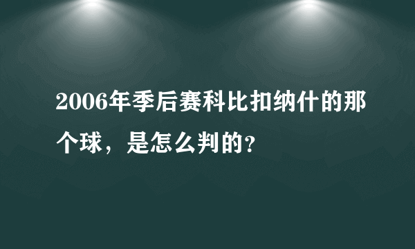 2006年季后赛科比扣纳什的那个球，是怎么判的？