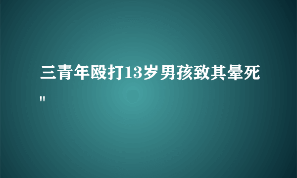 三青年殴打13岁男孩致其晕死