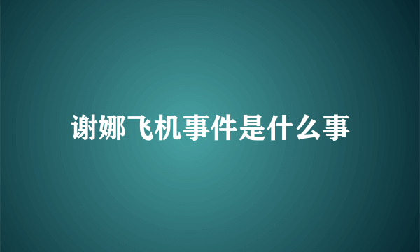 谢娜飞机事件是什么事