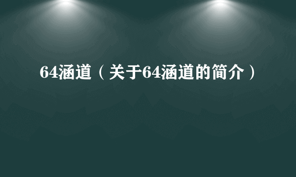 64涵道（关于64涵道的简介）