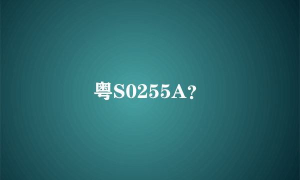 粤S0255A？