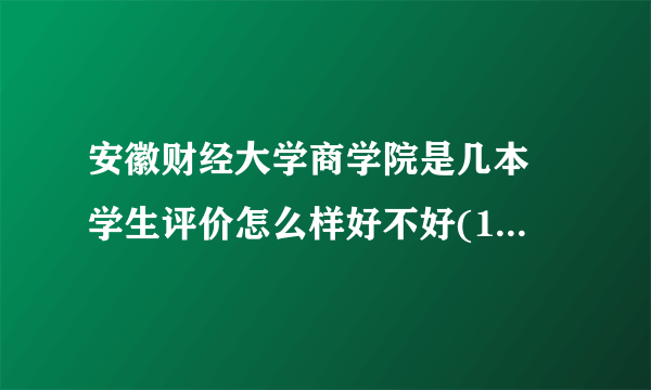 安徽财经大学商学院是几本 学生评价怎么样好不好(10条)  