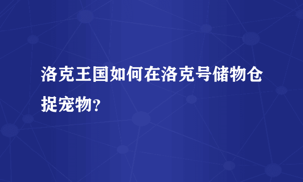 洛克王国如何在洛克号储物仓捉宠物？