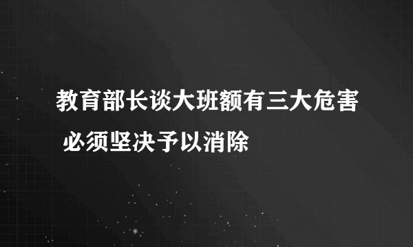 教育部长谈大班额有三大危害 必须坚决予以消除