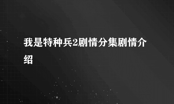 我是特种兵2剧情分集剧情介绍